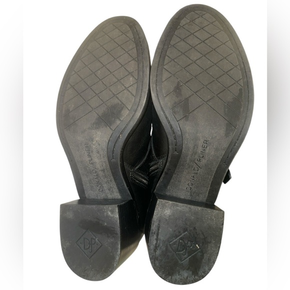 Donald J. Pliner Dusten Black Leather Boots with Buckles & Zipper Detail size 7 - Picture 6 of 10